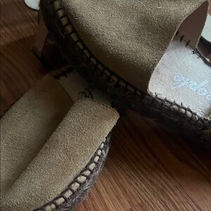 Free People Suede Espadrille Mary Jane in Tan
